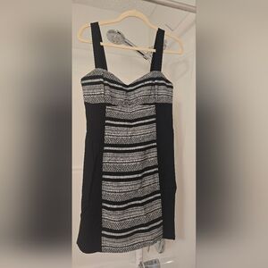 Elegant Black and White Striped Dress